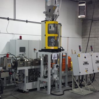 Gravimetric dosing system Engin Plast for laboratory extruder ICMA San Giorgio